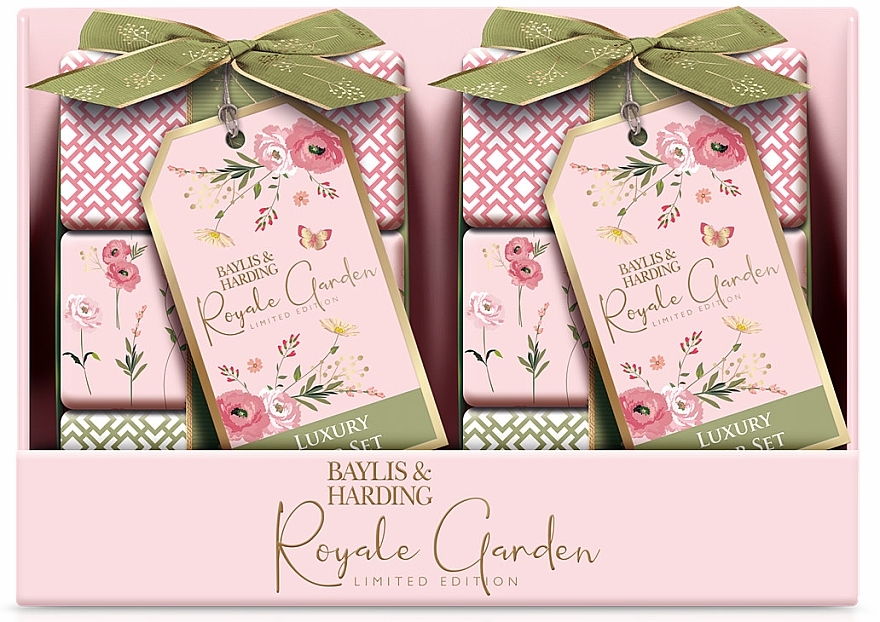 Set - Baylis & Harding Royale Garden Rose, Poppy & Vanilla Luxury Wrapped Soaps Gift Set (soap/3x100g) — photo N1