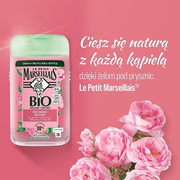 Rosehip Shower Gel - Le Petit Marseillais Bio Wild Rose Refreshing Shower Gel — photo N2