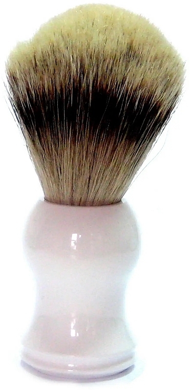 Shaving Brush with Boat Bristles, plastic, white - Golddachs Pure Bristle Plastic White — photo N4