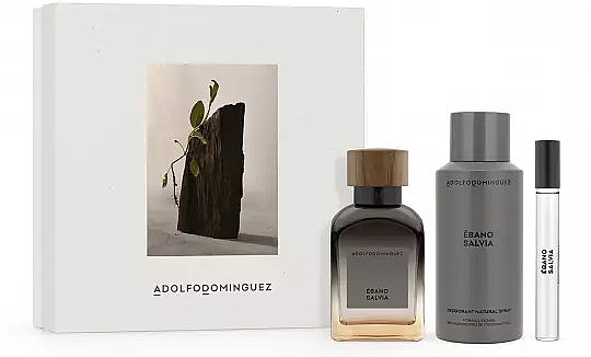 Set (edp/120 ml + edp/10 ml + deo/150 ml) - Adolfo Domínguez Ebano Salvia — photo N1