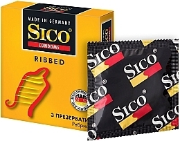 Fragrances, Perfumes, Cosmetics Ribbed Condoms, 3 pcs - Sico