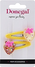 Fragrances, Perfumes, Cosmetics Hair Clips, 2 pcs, yellow with strawberry - Donegal