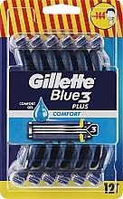 Disposable Shaving Set, 12 pieces. - Gillette Blue3 Plus Comfort — photo N1