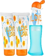 Fragrances, Perfumes, Cosmetics Moschino I Love Love - Set (edt/50ml + b/lot/100ml + s/gel/100ml) 