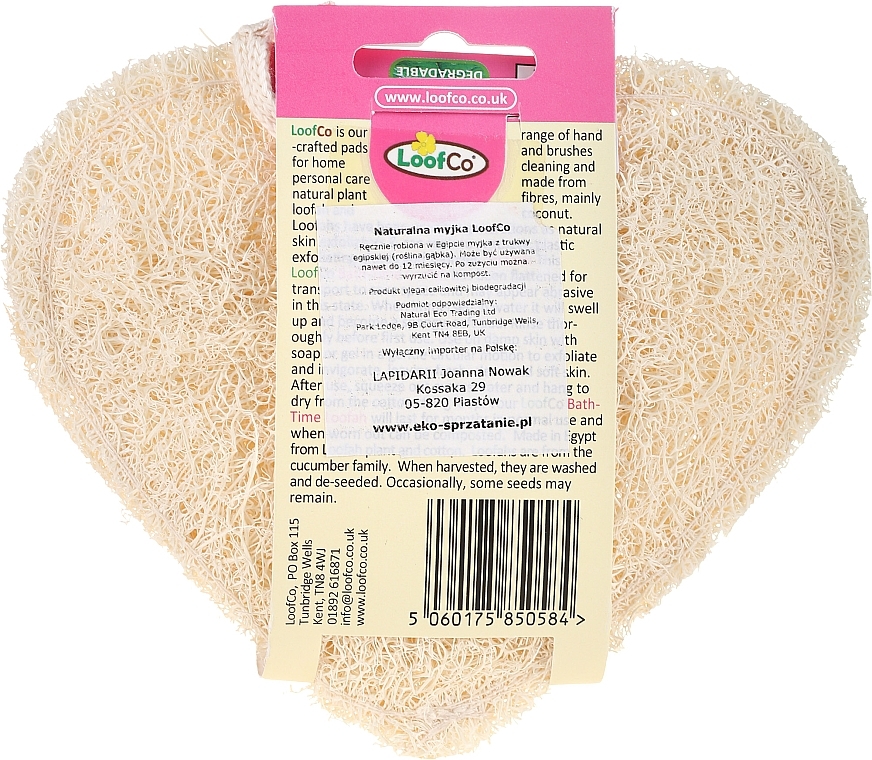 Natural Body Sponge "Heart" - LoofCo Body Loofah — photo N2