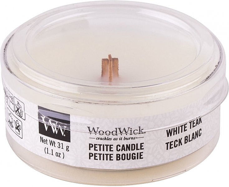 Scented Candle - WoodWick White Teak Scented Candle — photo N1