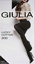 Tights "Lucky Cotton" 200 Den, caffe - Giulia — photo N2