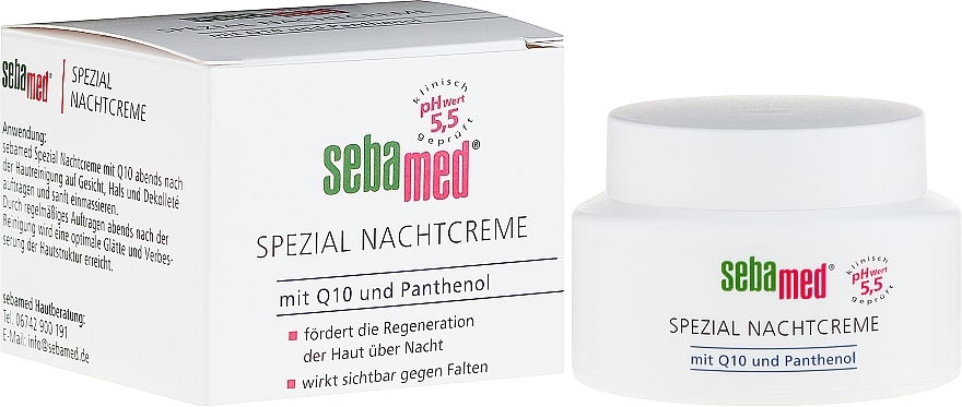 Night Face Cream - Sebameda Q10 Night Cream — photo N1