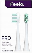 Fragrances, Perfumes, Cosmetics Replaceable Electric Toothbrush Head, 2 pcs - Feelo Pro Brush Heads Standard White