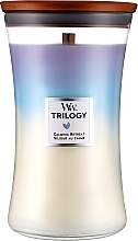 Scented Candle in Glass - Woodwick Hourglass Trilogy Candle Calming Retreat  — photo N1