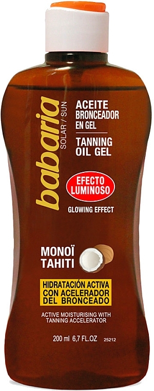 Tanning Gel Oil - Babaria Glow Effect Monoi Tahili Tanning Oil — photo N1