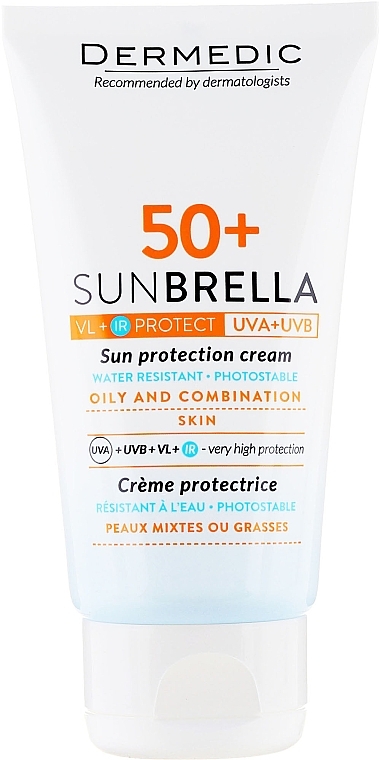 Protection Cream SPF 50+ for Combination and Oily Skin - Dermedic Sunbrella Sun Protection Cream Oily and Combination SPF50 — photo N2