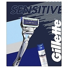 Set - Gillette SkinGuard Sensitive (razor + shave/gel/200ml) — photo N3