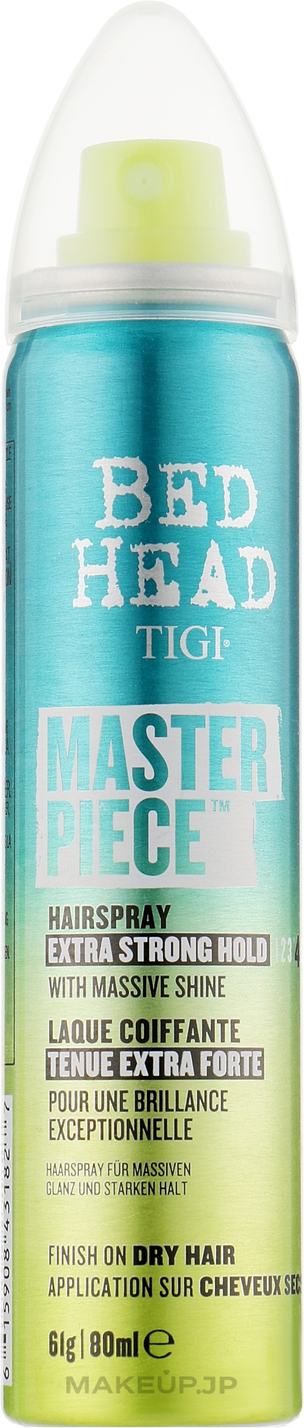 Shine Hair Spray - Tigi Bed Head Masterpiece Hairspray Extra Strong Hold Level 4 — photo 80 ml