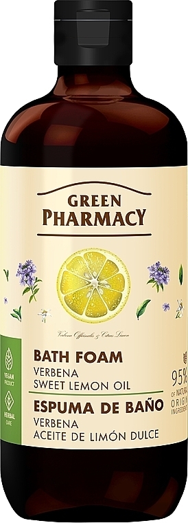 Bath Foam Verbena & Sweet Lemon Oil - Green Pharmacy — photo N1