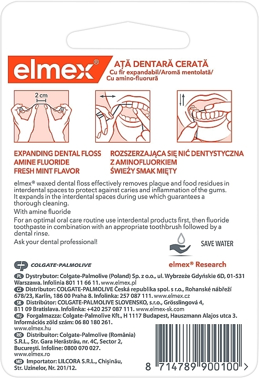 Dental Floss with Mint Scent, 50m - Elmex Mint Waxed Dental Floss — photo N9