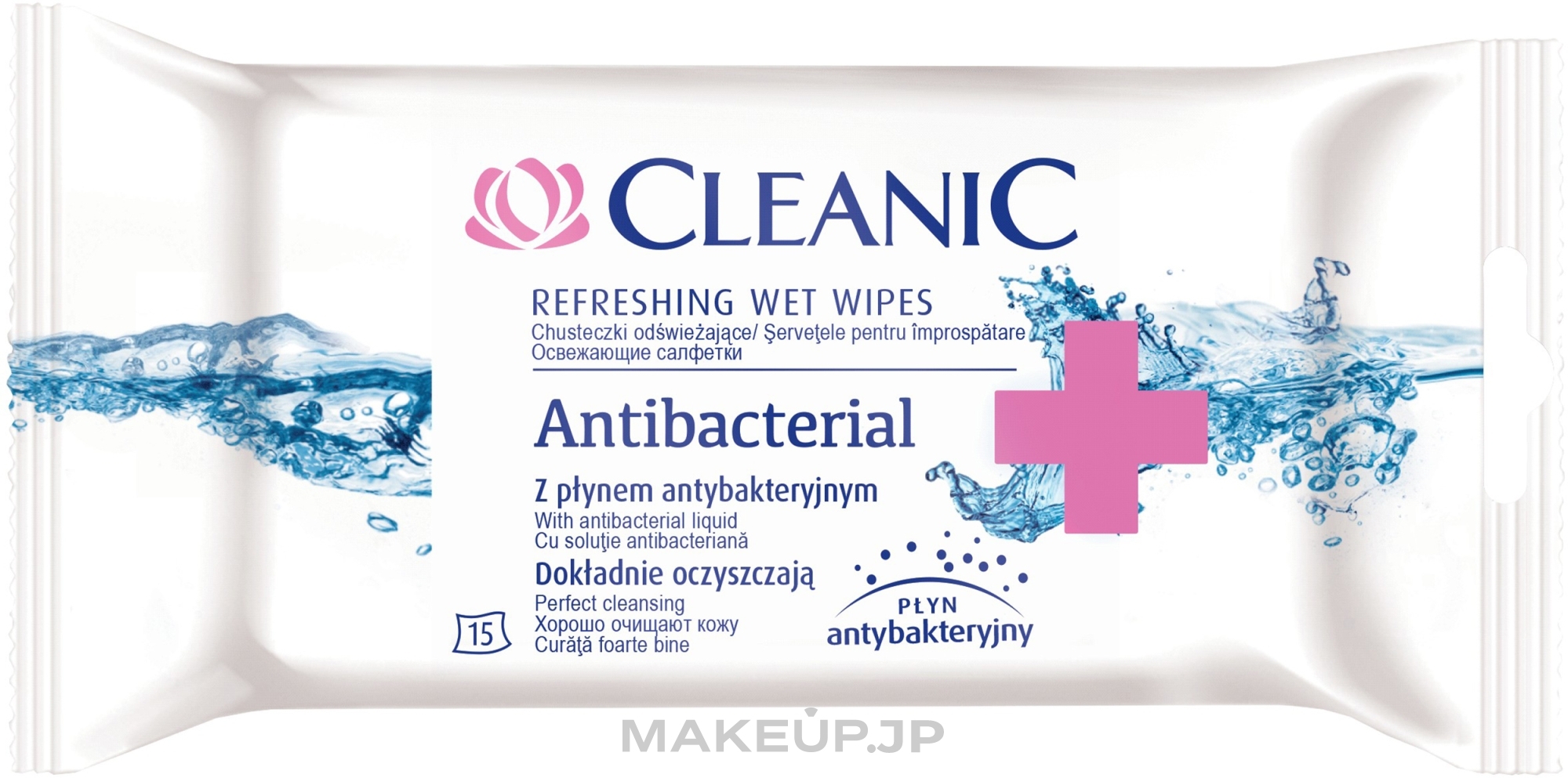 Refreshing Antibacterial Wipes, 15 pcs - Cleanic Antibacterial Wipes — photo 15 szt.