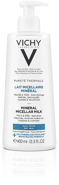 Face & Eye Micellar Milk for Dry Skin - Vichy Purete Thermale Mineral Micellar Milk For Dry Skin — photo N1