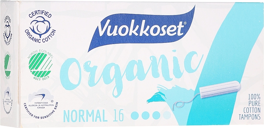 Organic Tampons without Applicator, 16pcs - Vuokkoset Organic Normal Tampons — photo N5