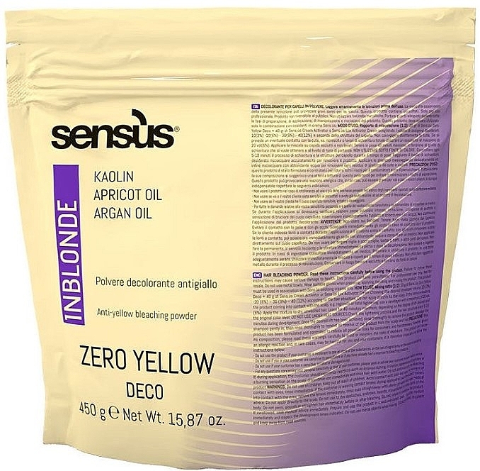 Anti-Yellow Bleaching Powder - Sensus Inblonde Zero Yellow Deco — photo N1