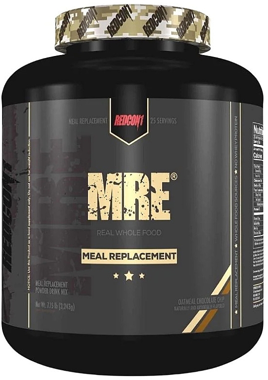 Pre-Workout Dietary Supplement - RedCon1 MRE Peanut Butter Cookie Meal Replacement — photo N2