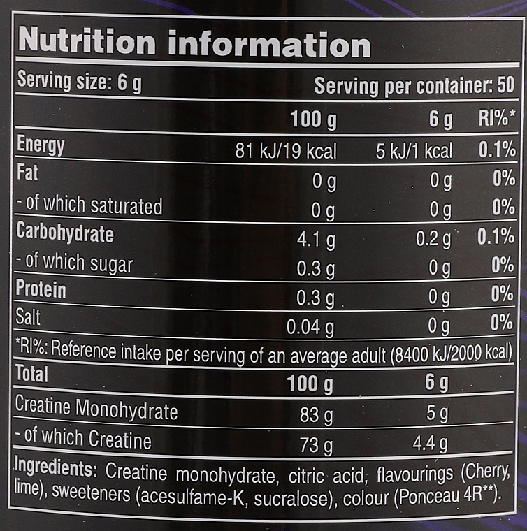 Creatine Monohydrate Powder, cherry-lime - PureGold Creatine Monohydrate Cherry Lim — photo N3