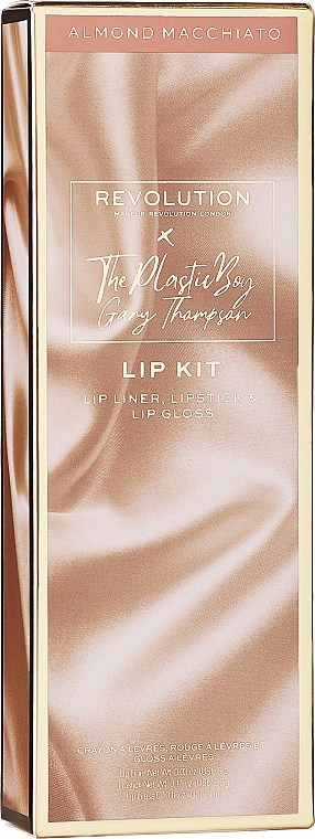 Set - The Plastic Boy Lip Kit Almond Macchiato (lip/pliner/1g + lip/gloss/3ml + lipstick/3.2g) — photo N1