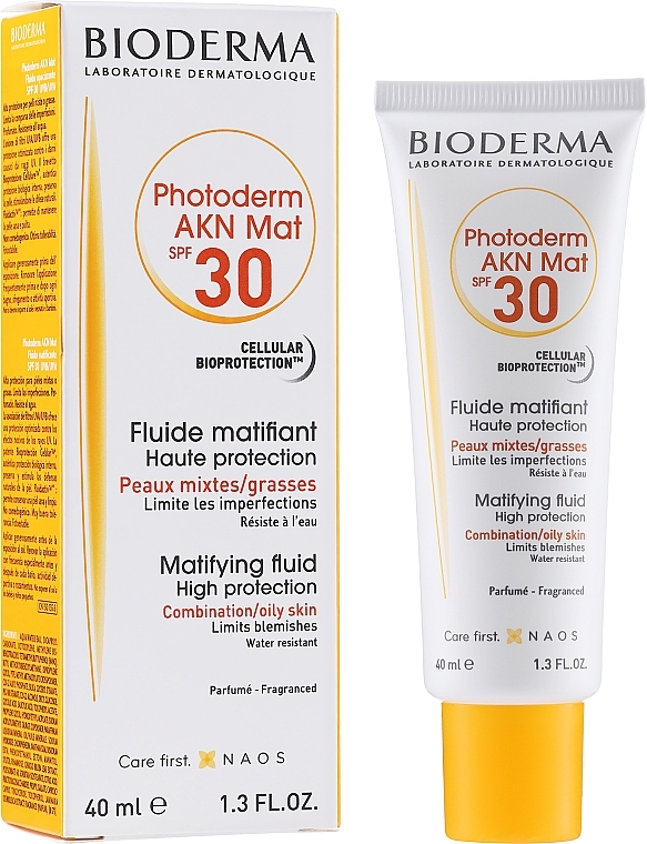 Sun Fluid - Bioderma Photoderm Akn Mat Spf 30 Matifying Sun Fluid — photo N2