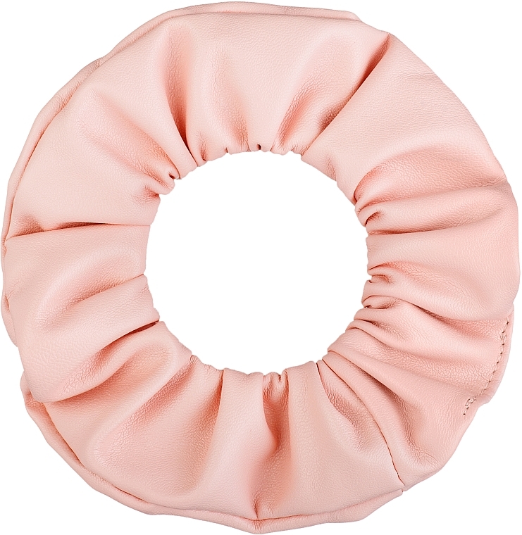 Faux Leather Classic Scrunchie, peach - MAKEUP Hair Accessories — photo N2