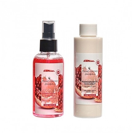 Beauty Set - Primo Bagno Pomegranate Coconut Paper Bag Set (b/lot/150 ml + b/spray/140 ml) — photo N2