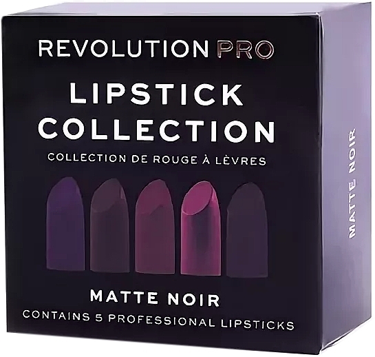 Lipstick Set, 5 pcs. - Revolution Pro 5 Lipstick Collection Matte Noir — photo N1