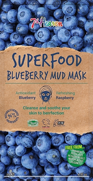 Blueberry Facial Mud Mask - 7th Heaven Superfood Blueberry Mud Mask — photo N3