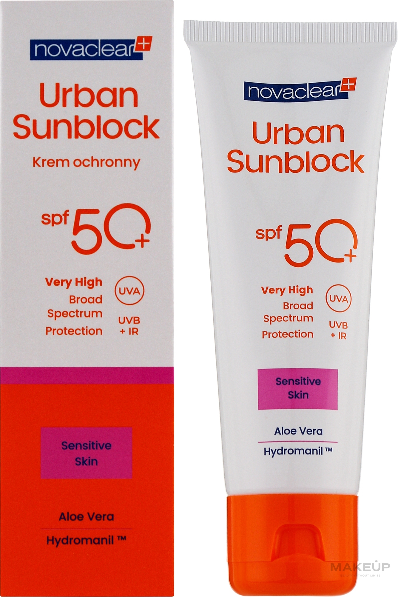 Sun Protective Cream for Sensitive Face Skin - Novaclear Urban Sunblock Protective Cream Sensitive Skin SPF50 — photo 40 ml