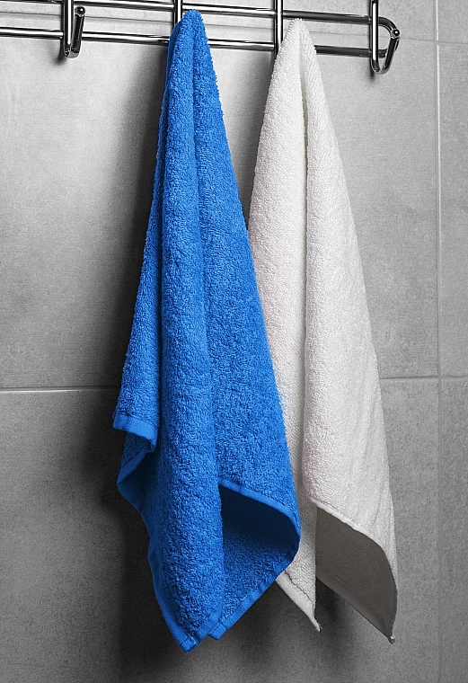 Face Towel Set 'Twins', white and blue - MAKEUP Face Towel Set Blue + White — photo N3