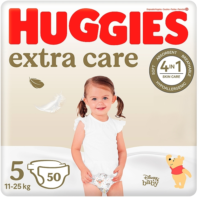 Extra Care Diapers, size 5, 11-25 kg, 50 pcs - Huggies — photo N1