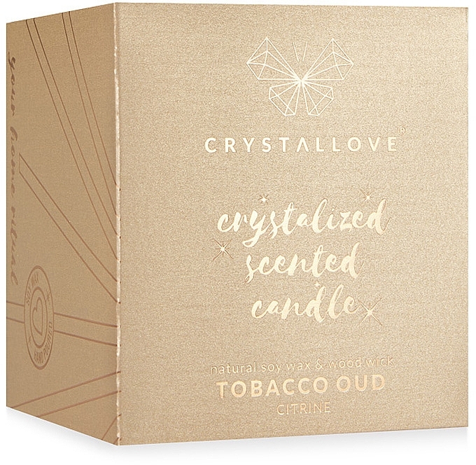 Citrine, Tobacco & Oud Soy Candle - Crystallove Soy Candle with Citrine Tobacco Oud — photo N8