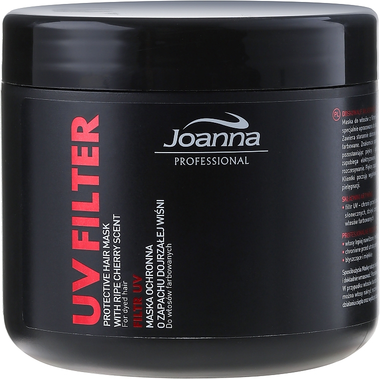 UV Filter Colored Hair Mask with Cherry Scent - Joanna Professional Protective Hair Mask UV Filter — photo N2