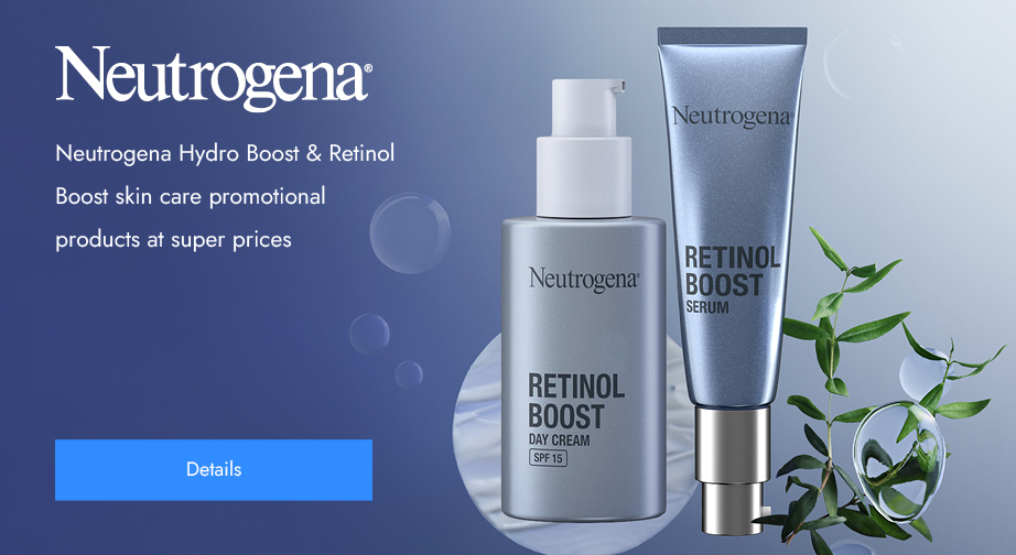 Neutrogena Hydro Boost & Retinol Boost skin care promotional products at super prices. Prices on the site already include a discount