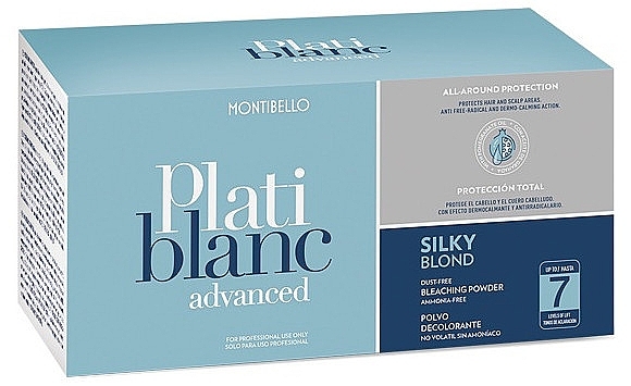 Hair Bleaching Powder, 7 shades - Montibello Platiblanc Advanced Silky Blond Bleaching Powder 7 — photo N3