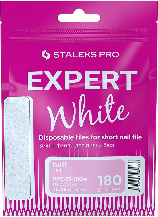 Buffer Refills, 180 grit, DFE-51-180w - Staleks Pro Expert White — photo N1