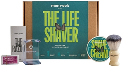 Set, 5 products - Men Rock Ultimate Classic Shaving Gift Set Sicilian Lime — photo N1