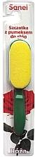 Fragrances, Perfumes, Cosmetics Foot Care Pumice Brush, green and yellow - Sanel Roza