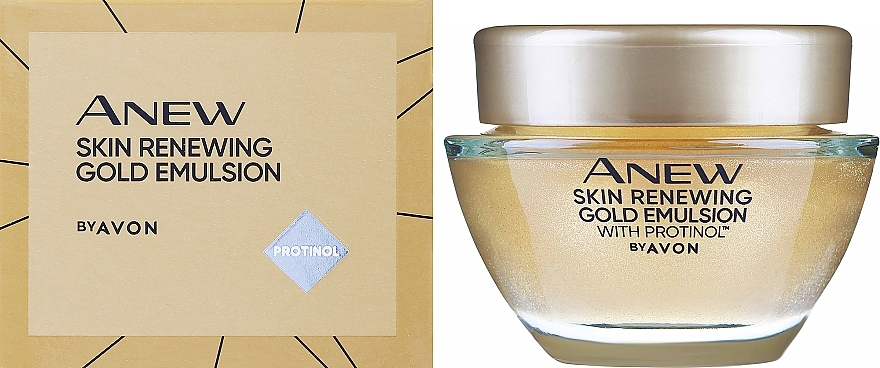 Night Face Cream - Avon Anew Skin Renewing Gold Emulsion with Protinol — photo N2