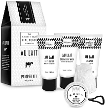 Fragrances, Perfumes, Cosmetics Set - Scottish Fine Soaps Au Lait Pamper Kit (b/cr/75ml + sh/cr/75ml + shm/75ml + soap/40g + sponge)