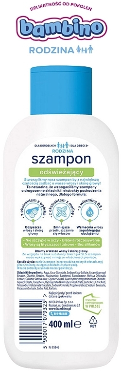 Refreshing Shampoo for Normal & Oily Hair - Bambino Family Refreshing Shampoo — photo N2