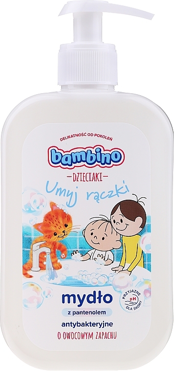 Antibacterial Panthenol Hand Soap with Fruit Scent - Bambino Family Antibacterial Soap — photo N1