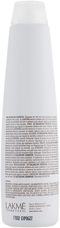 Balancing Shampoo for Greasy Hair - Lakme K.Therapy Purifying Balancing Shampoo — photo N2