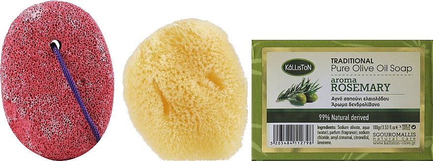 Kalliston (soap/100g + stone/1pcs + sponge/1pcs) - Kalliston (soap/100g + stone/1pcs+ sponge/1pcs) — photo N1