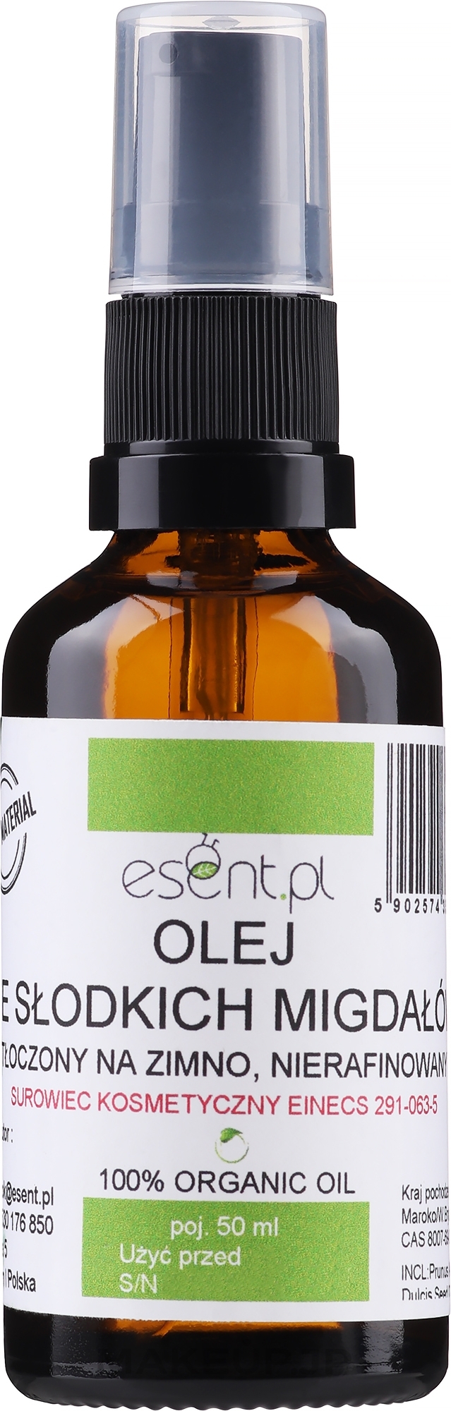 Unrefined Sweet Almond Oil - Esent (spray) — photo 50 ml