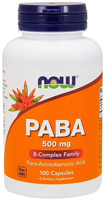 Vitamins "PABA", 500mg - Now Foods PABA B-Complex Family — photo N1